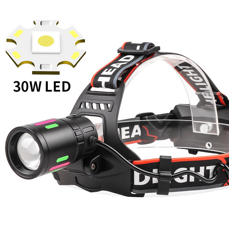 New Cross - border White Laser High - intensity Long - range Headlamp, USB Rechargeable Outdoor Lighting LED Headlamp for Night Fishing and Exploration