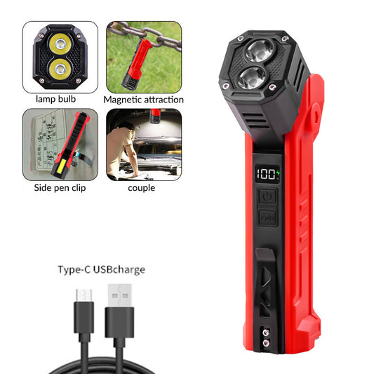 New Cross - border XTE + COB Red & White Dual - Light Source Flashlight with 180° Rotation, Pen Clip, Magnet and Multifunctional Work Light
